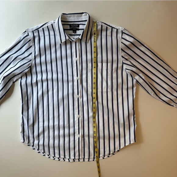 J. Crew White and Blue Striped Button Down Shirt - Picture 8 of 8